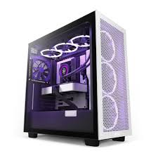 NZXT H7 Flow ATX Mid-Tower Glass Computer Case/Gaming Cabinet - White | Support - Mini-ITX, Micro-ATX, ATX, and EATX (Up to 272mm) | Pre-Installed 2 x 120 mm Fans - CM-H71FB-01, Black