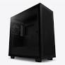NZXT H7 Flow ATX Mid-Tower Glass Computer Case/Gaming Cabinet - Black | Support - Mini-ITX, Micro-ATX, ATX, and EATX (Up to 272mm) | Pre-Installed 2 x 120 mm Fans - CM-H71FB-01, Black