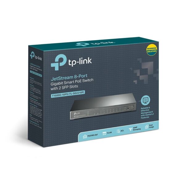 TP-Link TL-SG2210P (T1500G-10PS) 10-Port Gigabit Smart PoE+ Switch
